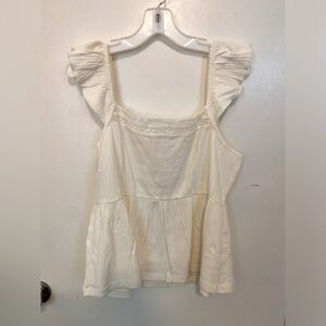 Lucky Brand Ruffle Sleeve Peplum Top